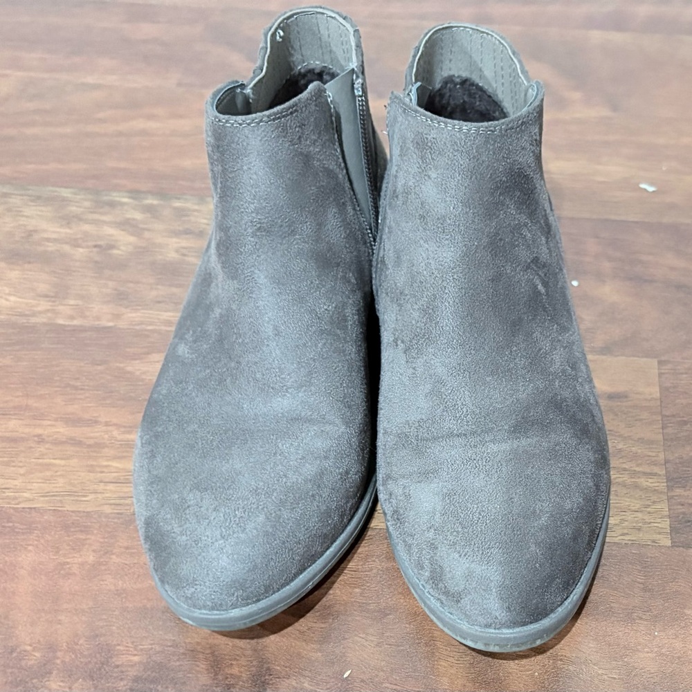 Chic Dominique Nicole Suede Ankle Booties - Size 7W